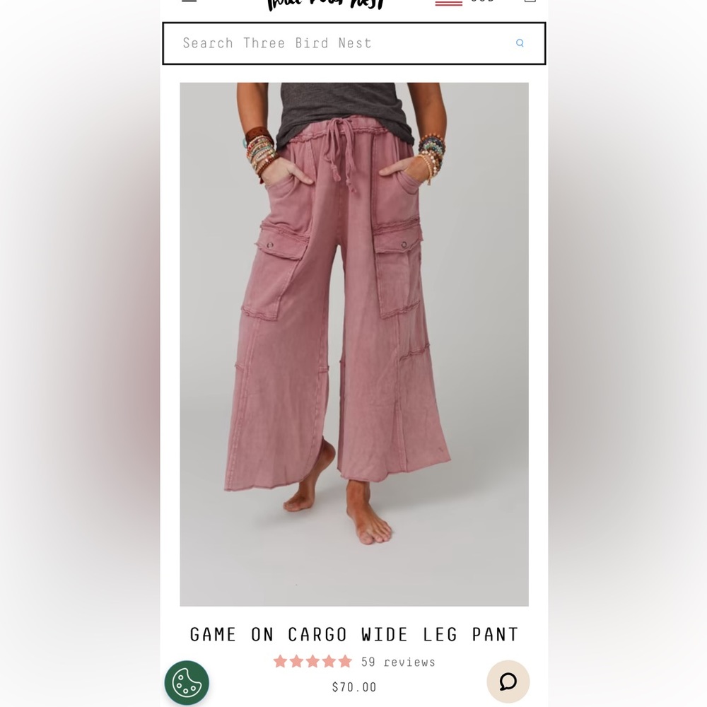 NWT Three Bird Nest wide leg pant